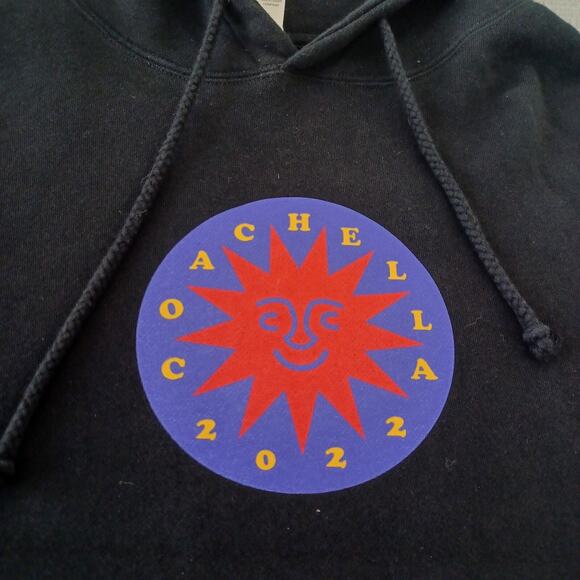 Coachella 2022 Hoodie Mens L Black Heavyweight Line Up Graphic Print Indio CA - Picture 4 of 9